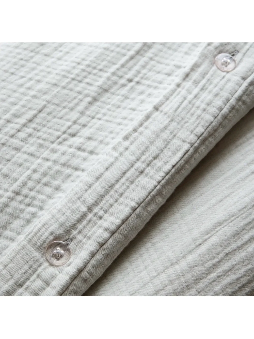 QUINCE Organic Airy Gauze Duvet Cover in Mist Buttons Full/Queen - NWOT